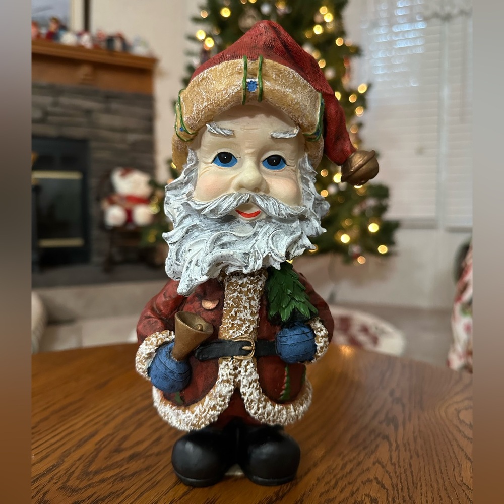 Charming Santa Claus Holiday Bobble Head Figurine with Bell